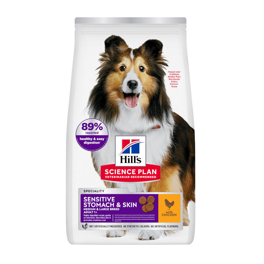 14 kg Hill's Science Plan Sensitive Stomach y skin Adult Pollo pienso para perros, , large Imagen numero 1