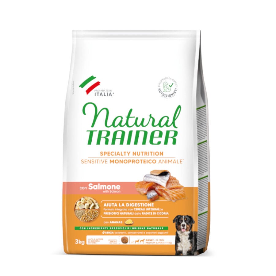 3 kg Natural Trainer Adult MediumyMaxi Sensitive Salm&oacute;n pienso para perros, , large Imagen numero 1