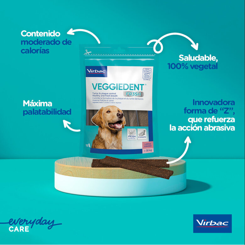 15 barritas Virbac Snacks Dentales Veggiedent Fresh para perros de raza grande,  Imagen numero 4 15 barritas Virbac Snacks Dentales Veggiedent Fresh para perros de raza grande, , large Imagen numero 4