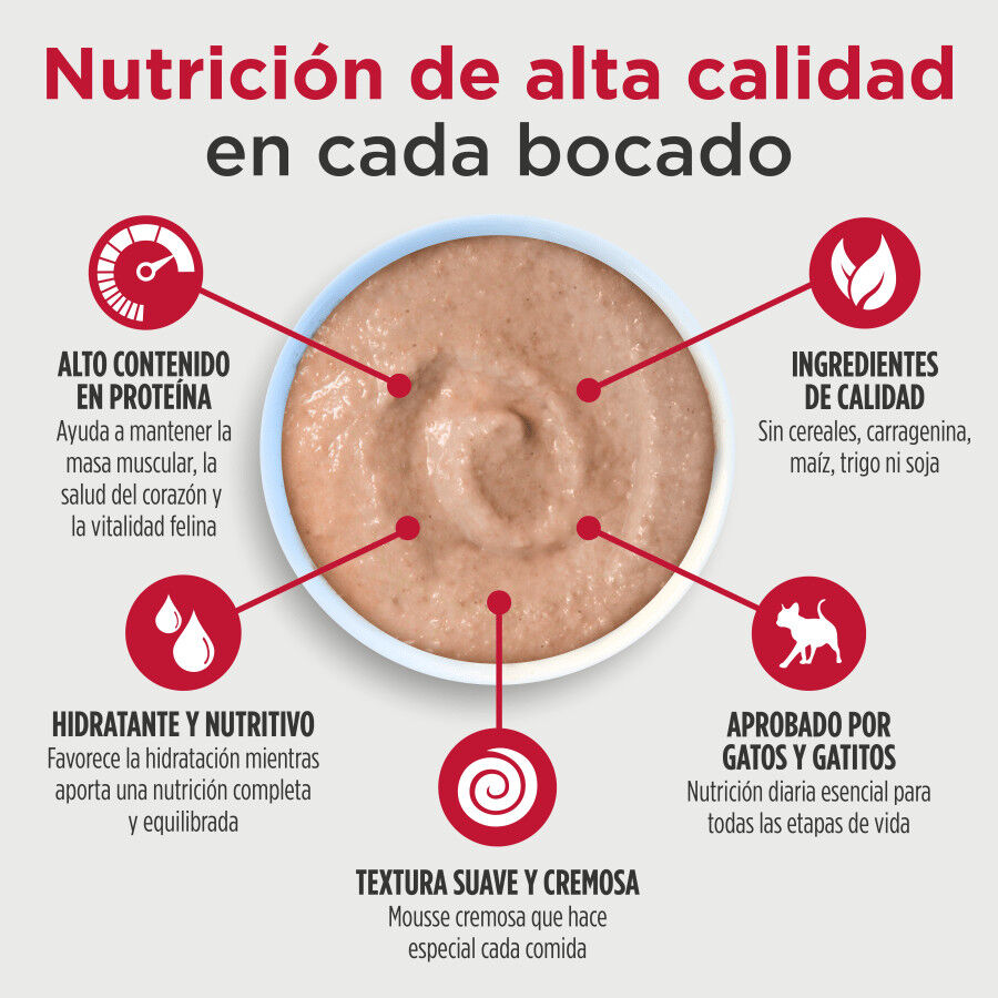 79 g Nulo Silky Mousse Pollo con Salmon Sobres para gatos, , large Imagen numero 2