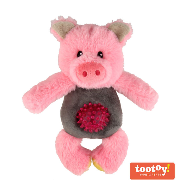 Tootoy! Puppy Multitexture Pink Pig Cuddler peluche para cachorros thumbnail