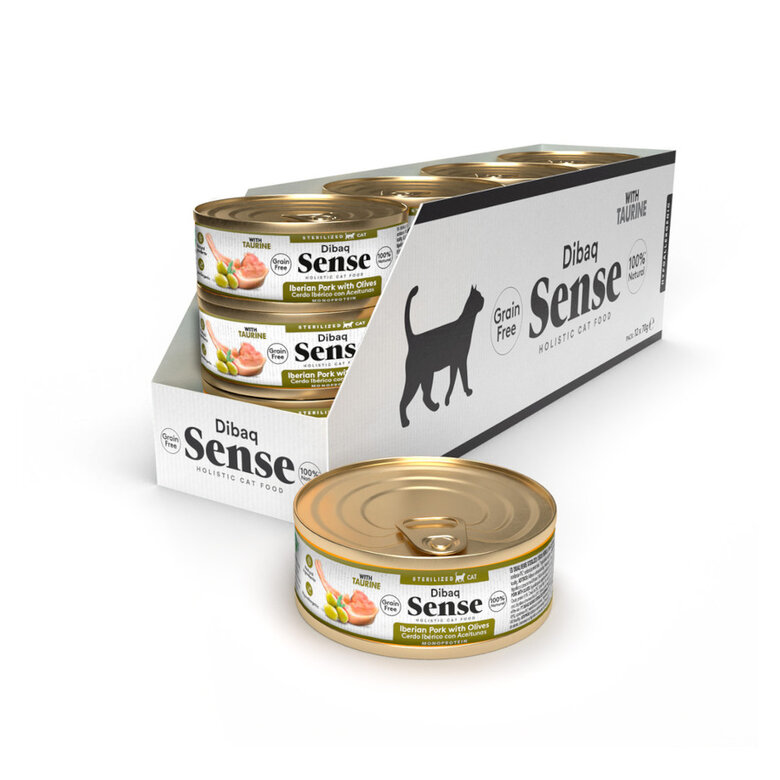 70 g Dibaq Sense Sterilized Gain Free Cerdo Ibérico con Aceitunas lata para gatos,  Imagen numero 2 70 g Dibaq Sense Sterilized Gain Free Cerdo Ibérico con Aceitunas lata para gatos, , large Imagen numero 2