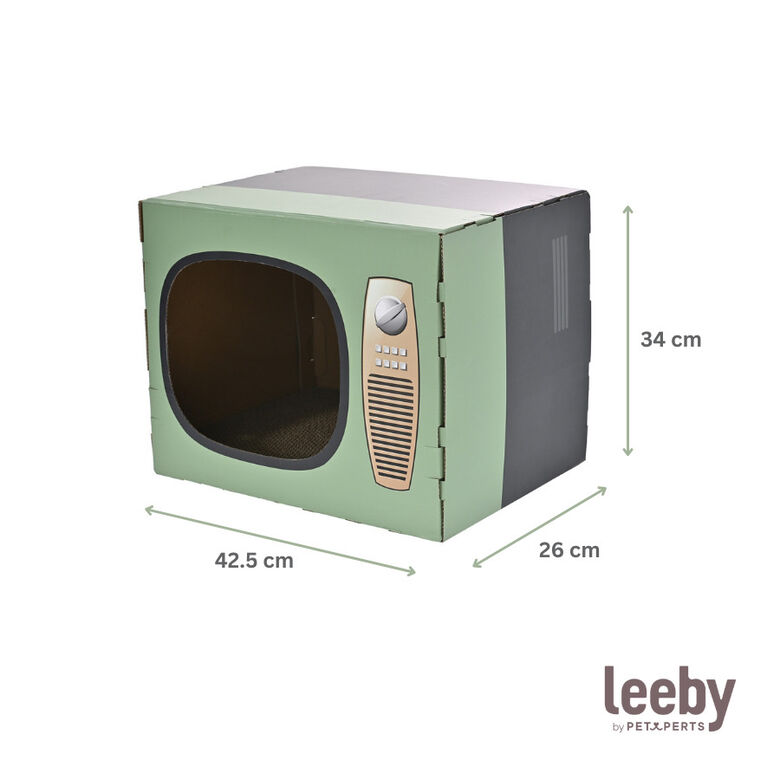 Leeby Tommy TV cama nido rascador de cartón para gatos thumbnail