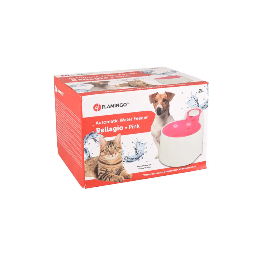 Flamingo Bellagio Bebedero Automático Blanco y Rosa para perros y gatos thumbnail