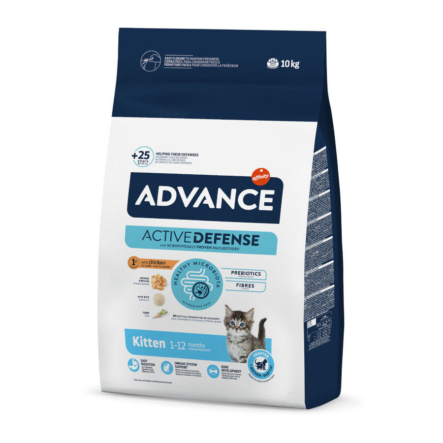 10 kg Advance Pollo y Arroz pienso para gatitos, , large Imagen numero 1