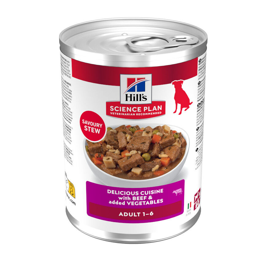 363 g Hill's Science Plan Adult Estofado con vacuno y verduras lata para perros, , large Imagen numero 1