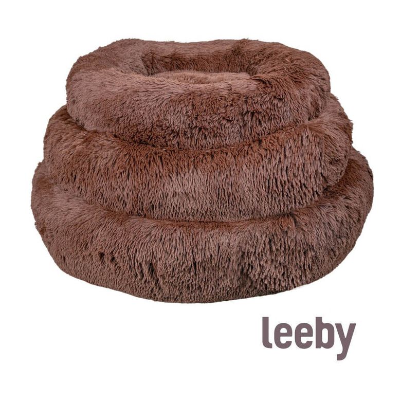 Leeby Cama Redonda Antiestrés Marrón para perros thumbnail