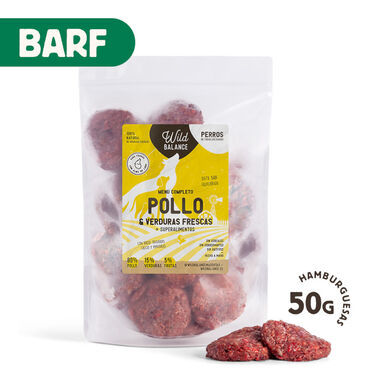 Wild Balance Menú Barf pollo y verduras comida congelada para perros