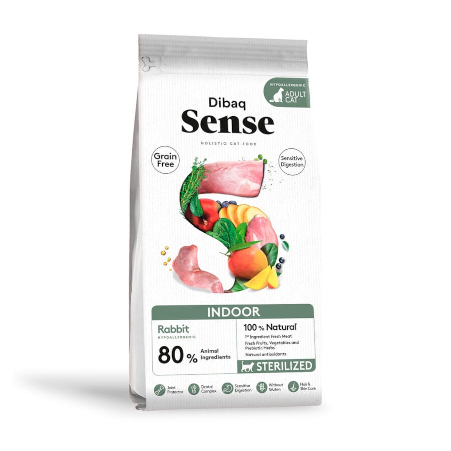 Dibaq Sense Grain Free Indoor Sterilized Adult Conejo pienso para gatos