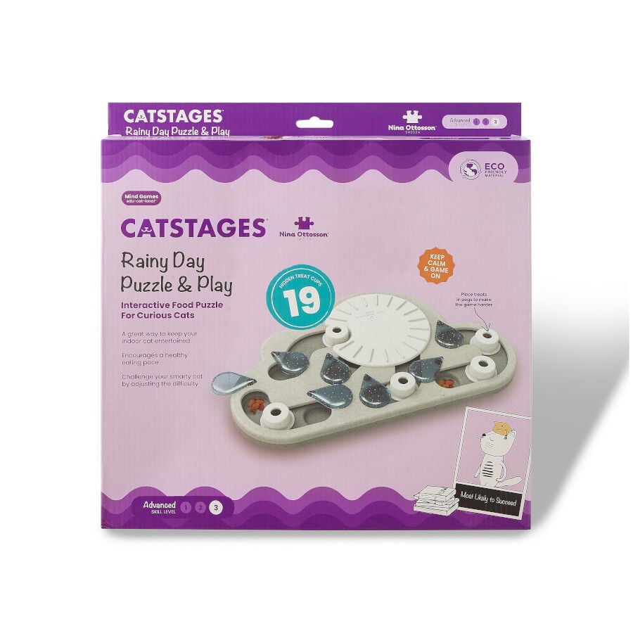 Catstages Nina Ottosson Puzzle &amp; Play Rainy Day Juguete de Inteligencia para gatos thumbnail