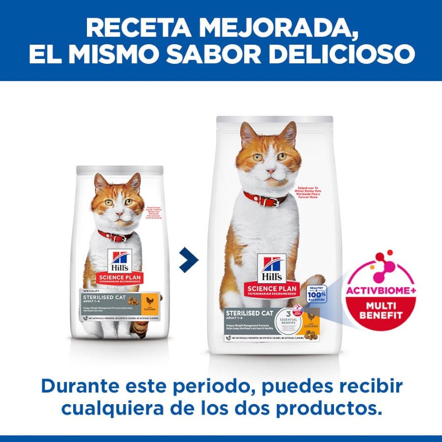2 x 7 kg Hill's Science Plan Sterilised Adult Pollo pienso para gatos &iexcl;Pack ahorro!, , large Imagen numero 3