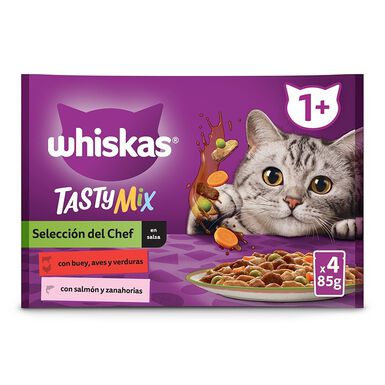 Whiskas Tasty Mix Selección del Chef Salsa en Bolsita para Gatos Adultos