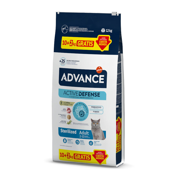 12 kg (10 + 2 ¡gratis!) Advance Adult Sterilized Pavo y Cebada pienso para gatos,  Imagen numero 1 12 kg (10 + 2 ¡gratis!) Advance Adult Sterilized Pavo y Cebada pienso para gatos, , large Imagen numero 1
