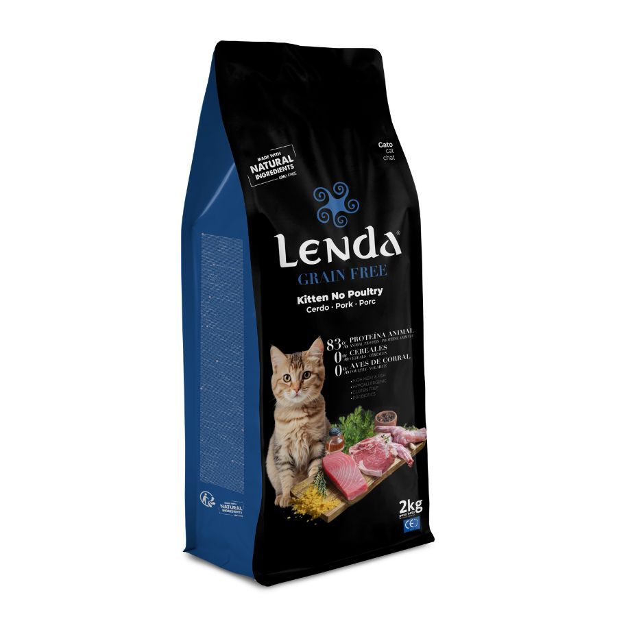 2 Kg Lenda Grain Free Conejo, Cerdo y At&uacute;n Kitten pienso para gatos, , large Imagen numero 1
