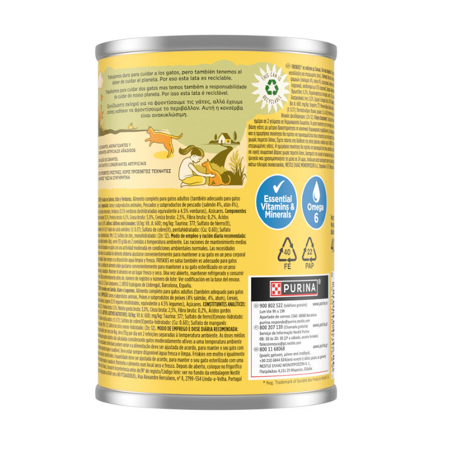 Friskies Adult Salmón y Atún en Salsa lata para gatos thumbnail