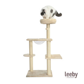 Leeby Luna árbol rascador con cama y juguete para gatos