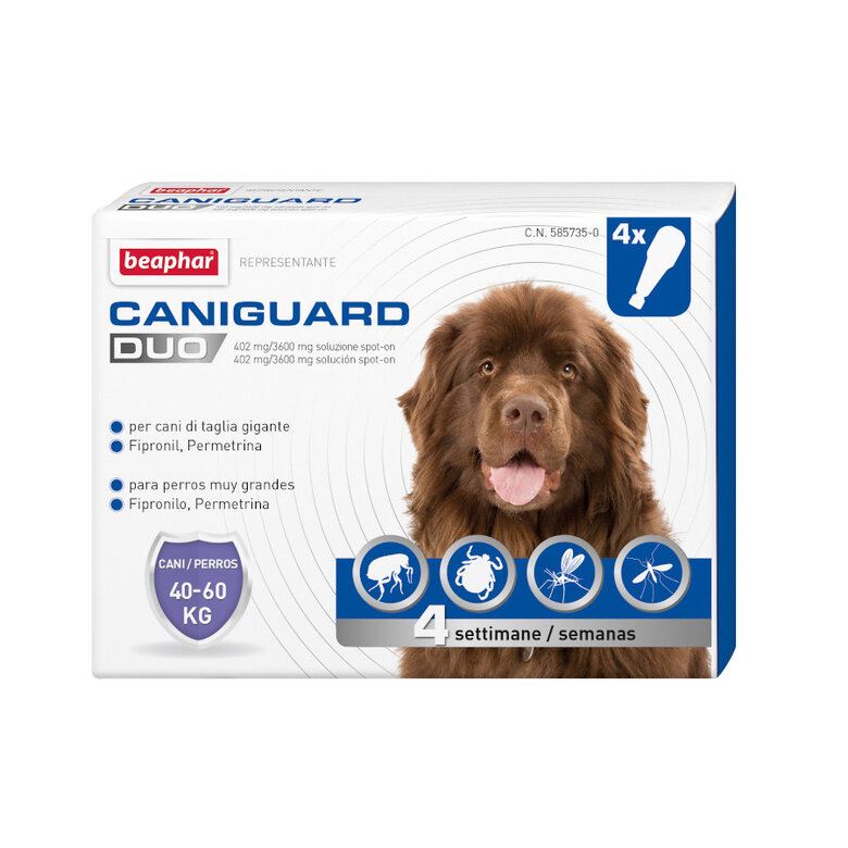 Beaphar Caniguard Duo Pipetas Repelentes para perros de razas gigantes, , large image number null