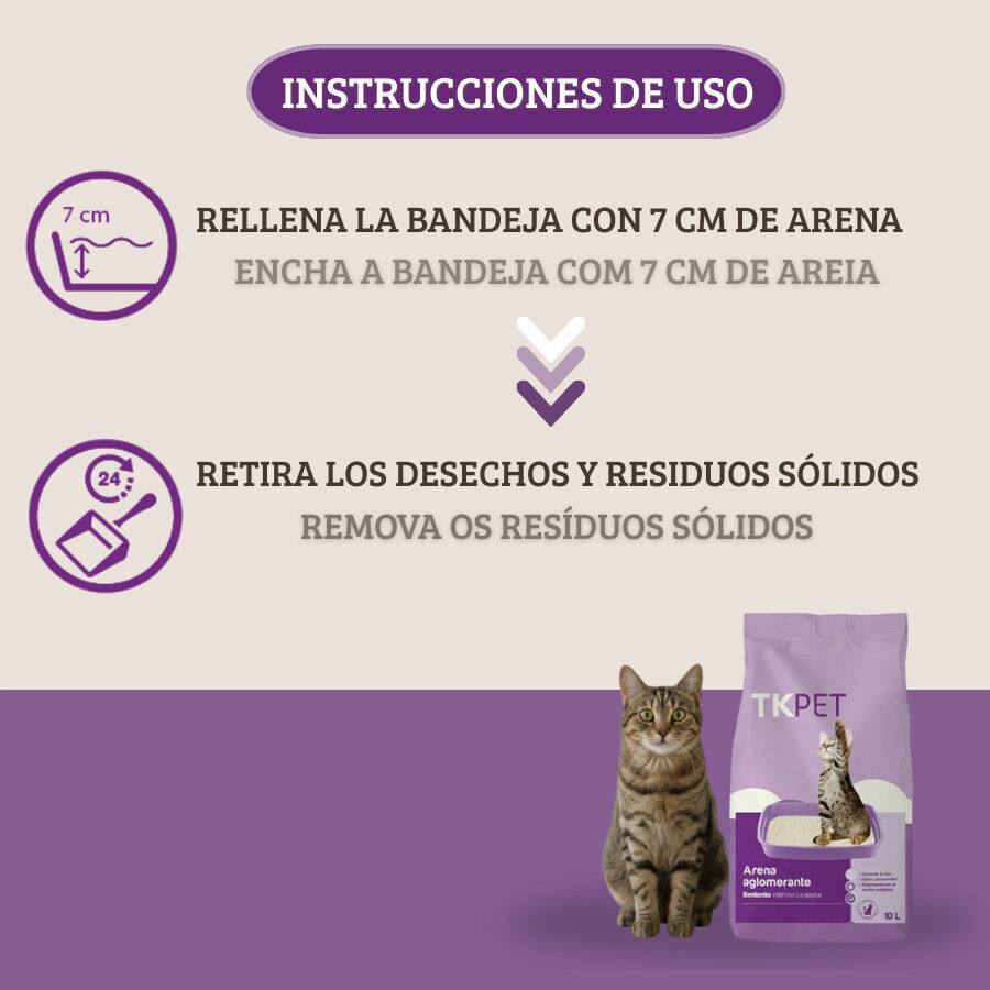 10 L TK-Pet Arena Aglomerante Bentonita y Lavanda para gatos, , large Imagen numero 4