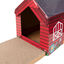 Leeby Hattie casita rascador de cartón con estampado de granja para gatos, , large indicador imagen numero 4