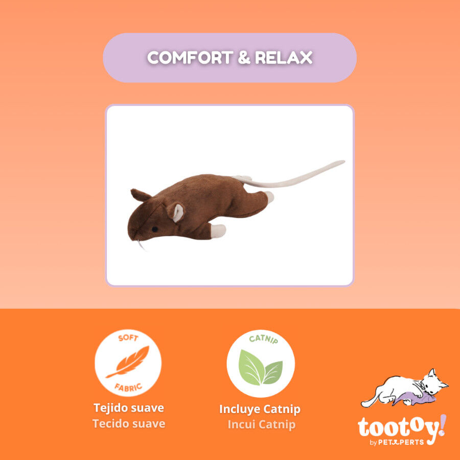 Tootoy! Ratón de Peluche Suave Gigante Marrón para gatos thumbnail