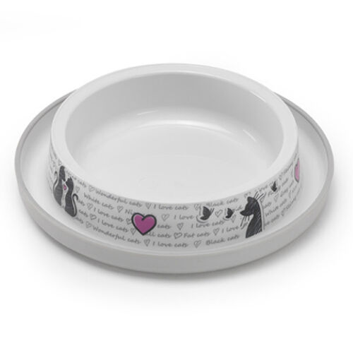 Flamingo Cats in Love comedero para gatos pl&aacute;stico Imagen numero 1