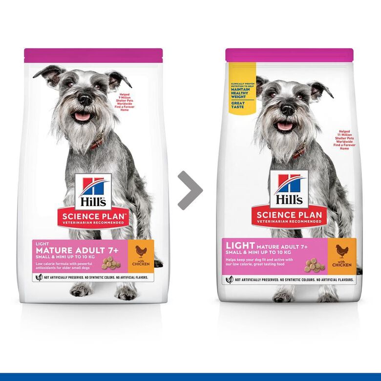 Hill&#039;s Science Plan Light Mature Adult small y mini pollo pienso para perros thumbnail