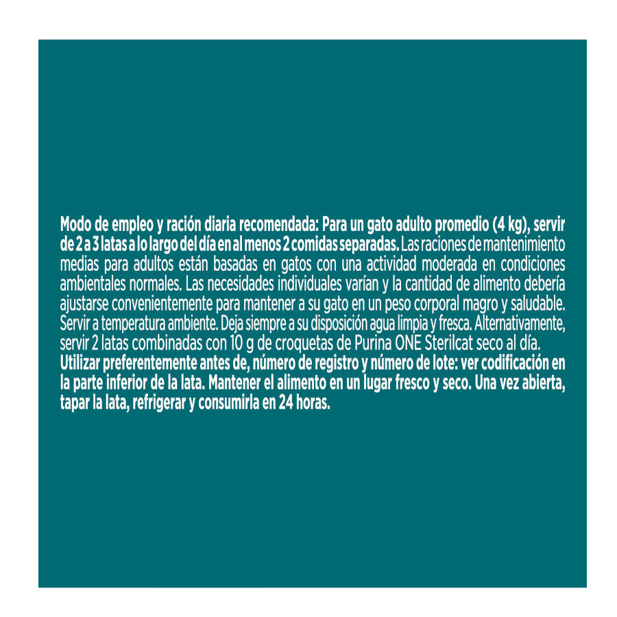 Purina ONE Esterilizado Bacalao y Calabacín lata para gatos thumbnail