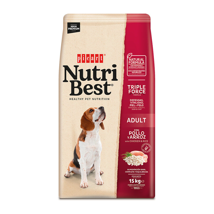 15 kg Nutribest Adult Pollo y Arroz pienso para perros, , large Imagen numero 1