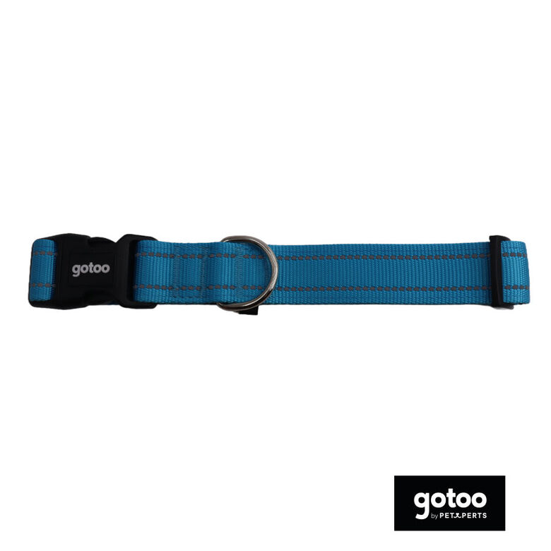 Gotoo collar de nylon reflectante azul para perros thumbnail