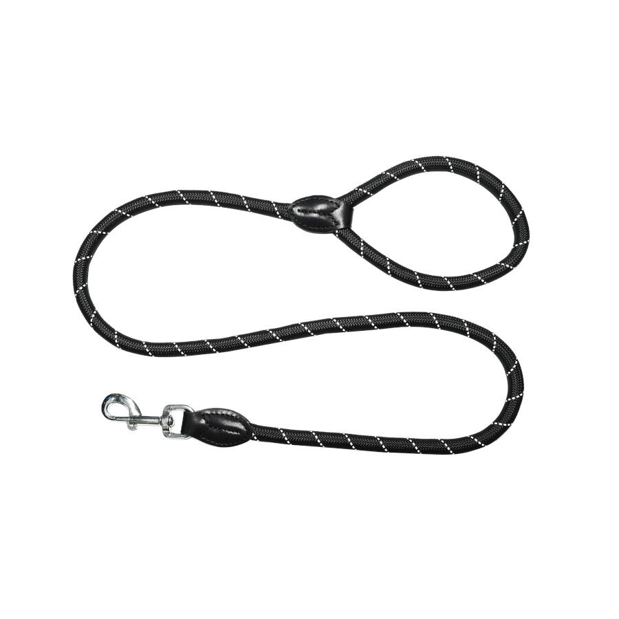 Gotoo Correa de cuerda reflectante negra para perros