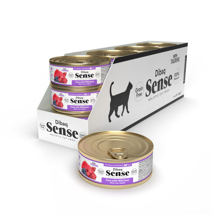 Dibaq Sense Hypoallergenic Grain Free Atún y Jabalí lata para gatos thumbnail
