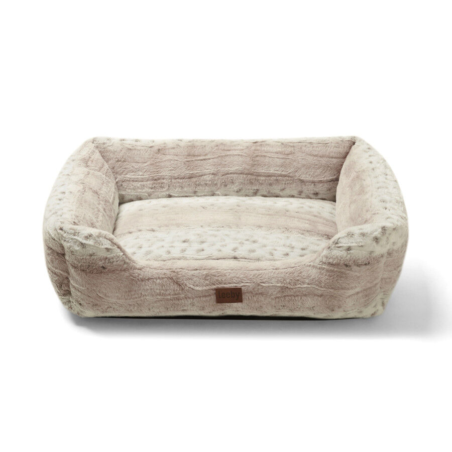 Leeby cama suave leopardo print para perros
