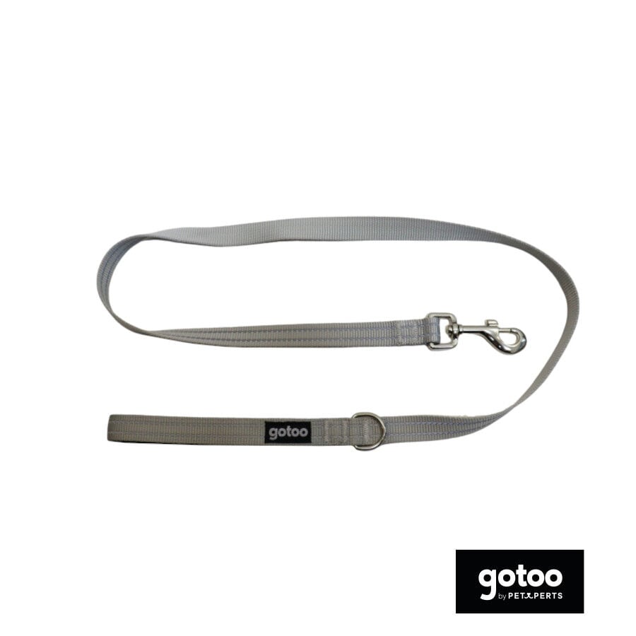 Gotoo Correa de nylon reflectante gris para perros thumbnail