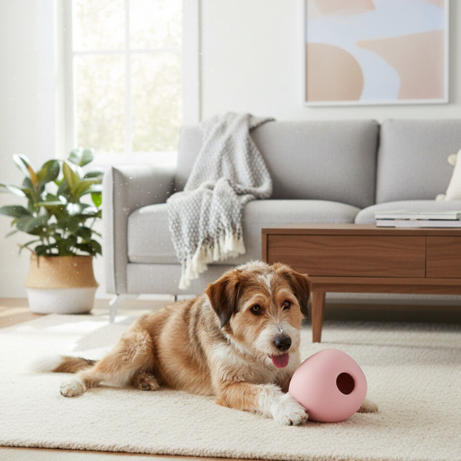 BECO Pelota Portagolosinas de Goma Rosa para perros