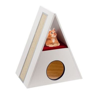 Ferplast Pirámide Merling Rascador con cama para gatos