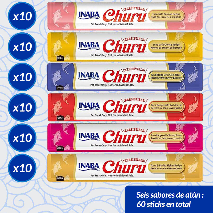 60 sobres x 14 g Churu Variedades de At&uacute;n Snack L&iacute;quido para gatos, , large Imagen numero 7