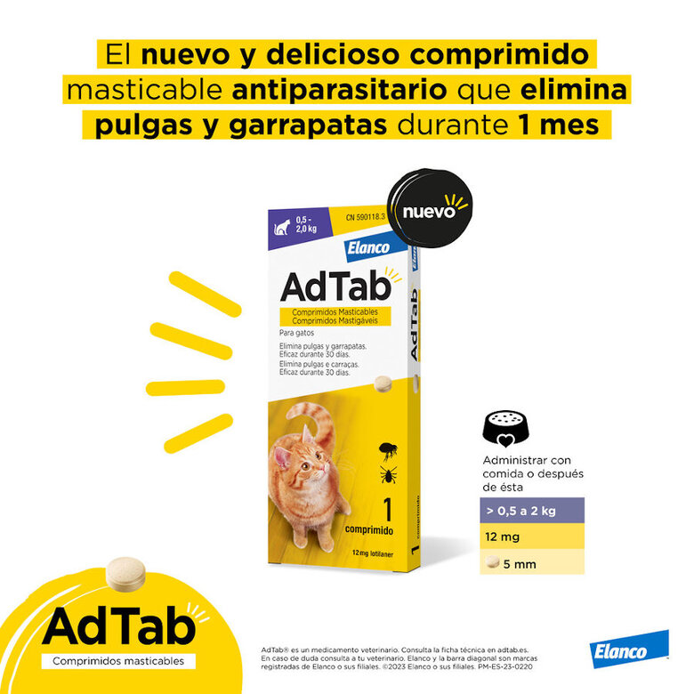 AdTab Comprimidos Masticables para gatos, , large image number null