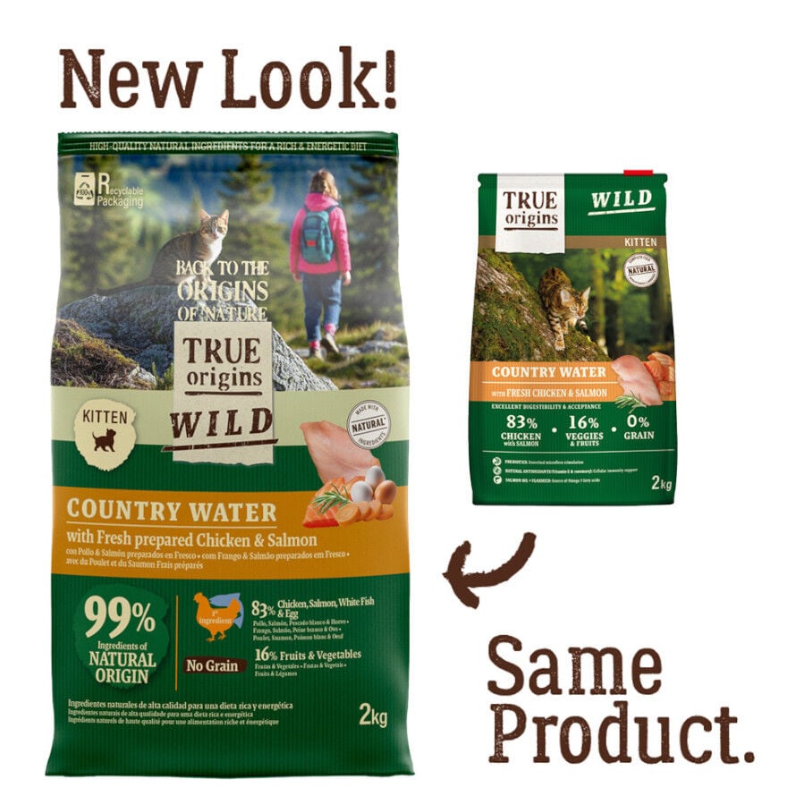 2 kg True Origins Wild Kitten Country Water Pollo y Salm&oacute;n pienso, , large Imagen numero 2