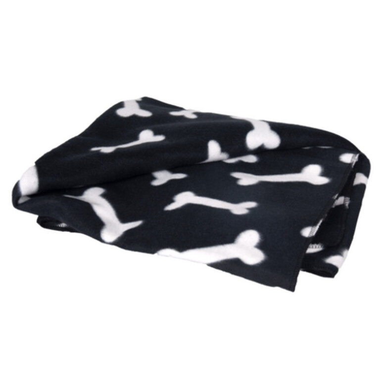 Flamingo manta negra con huesos para mascotas image number null
