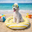 Summer Vibes Cama Redonda Refrescante Amarilla para perros, , large indicador imagen numero 1
