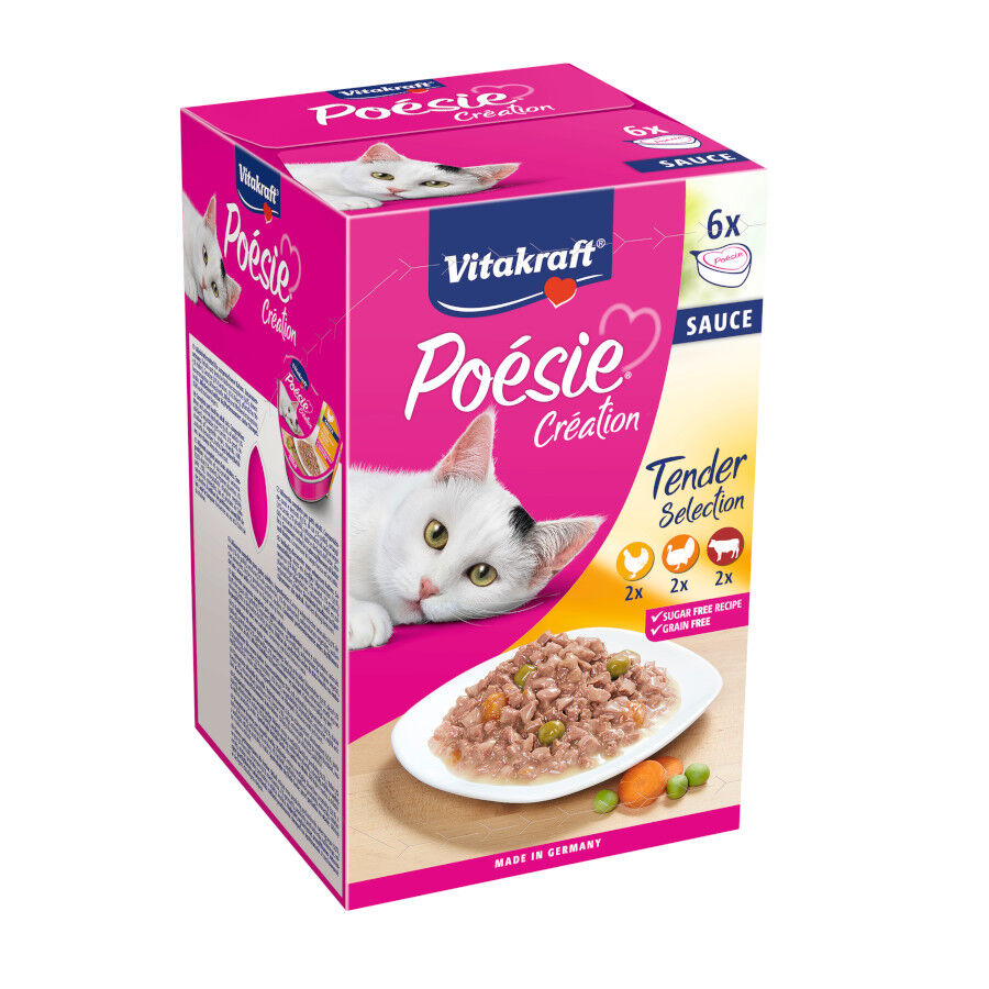 6 tarrinas x 85 g Vitakraft Po&eacute;sie Carne tarrinas en salsa para gatos, , large Imagen numero 1