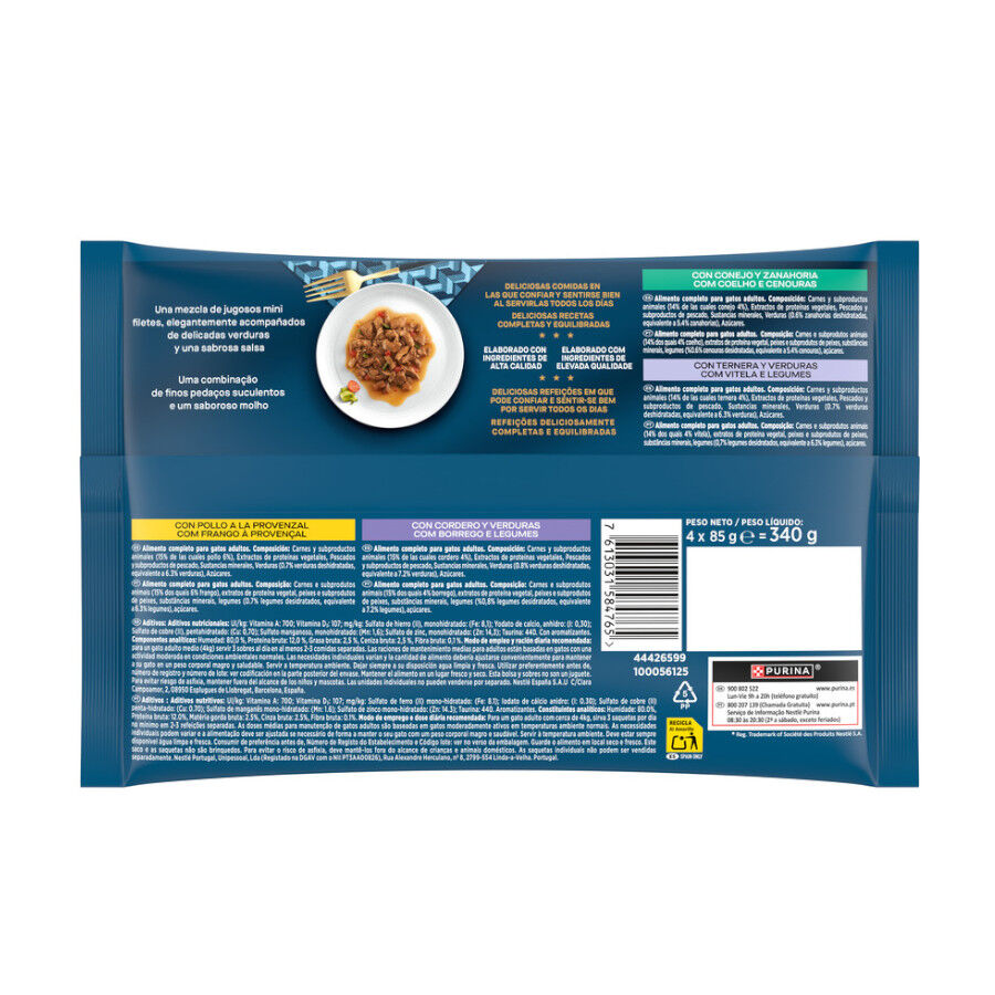 4 sobres x 85 g Gourmet Perle Filetes de Carne con Verduras en salsa sobre para gatos, , large Imagen numero 5