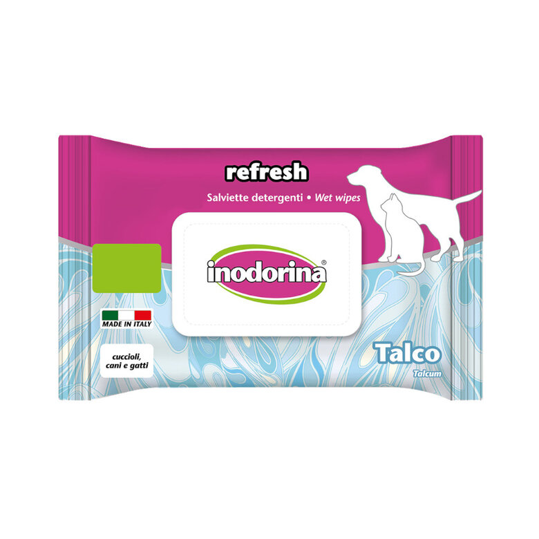 Inodorina Refresh Toallitas Húmedas Talco para mascotas, , large image number null