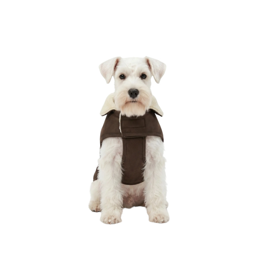 Gotoo Abrigo Efecto Piel Marr&oacute;n para perros, , large Imagen numero 7