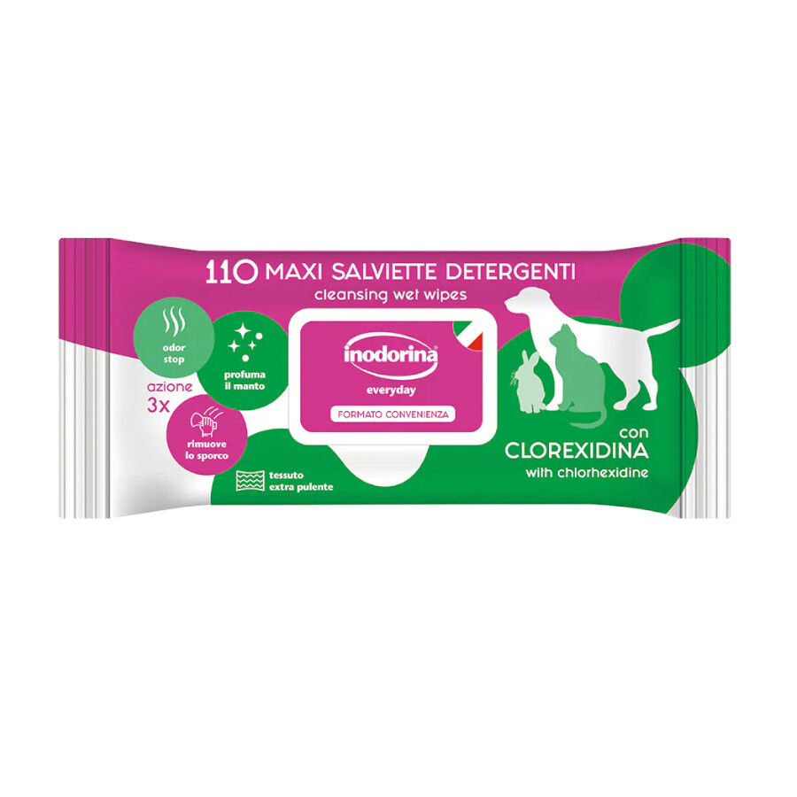 Inodorina Refresh Toallitas H&uacute;medas Clorhexidina para perros y gatos, , large Imagen numero 1