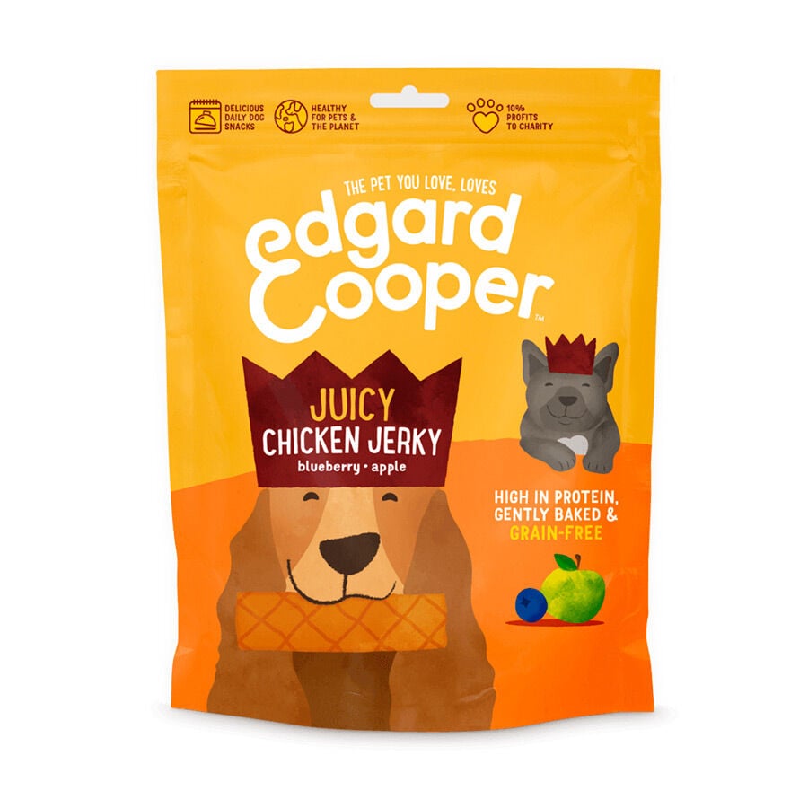 150 g Edgard & Cooper Jerky de pollo con ar&aacute;ndanos y manzana para perros, , large Imagen numero 1