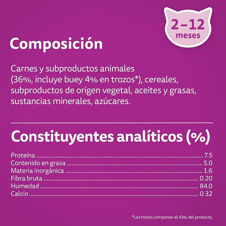 4 sobres x 85 g Whiskas Carnes en Salsa en Bolsita para Gatitos,  Imagen numero 3 4 sobres x 85 g Whiskas Carnes en Salsa en Bolsita para Gatitos, , large Imagen numero 3