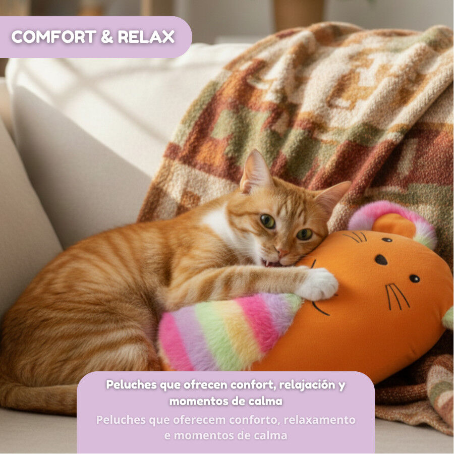 Tootoy! Peluche Rainbow Mouse Naranja para gatos thumbnail