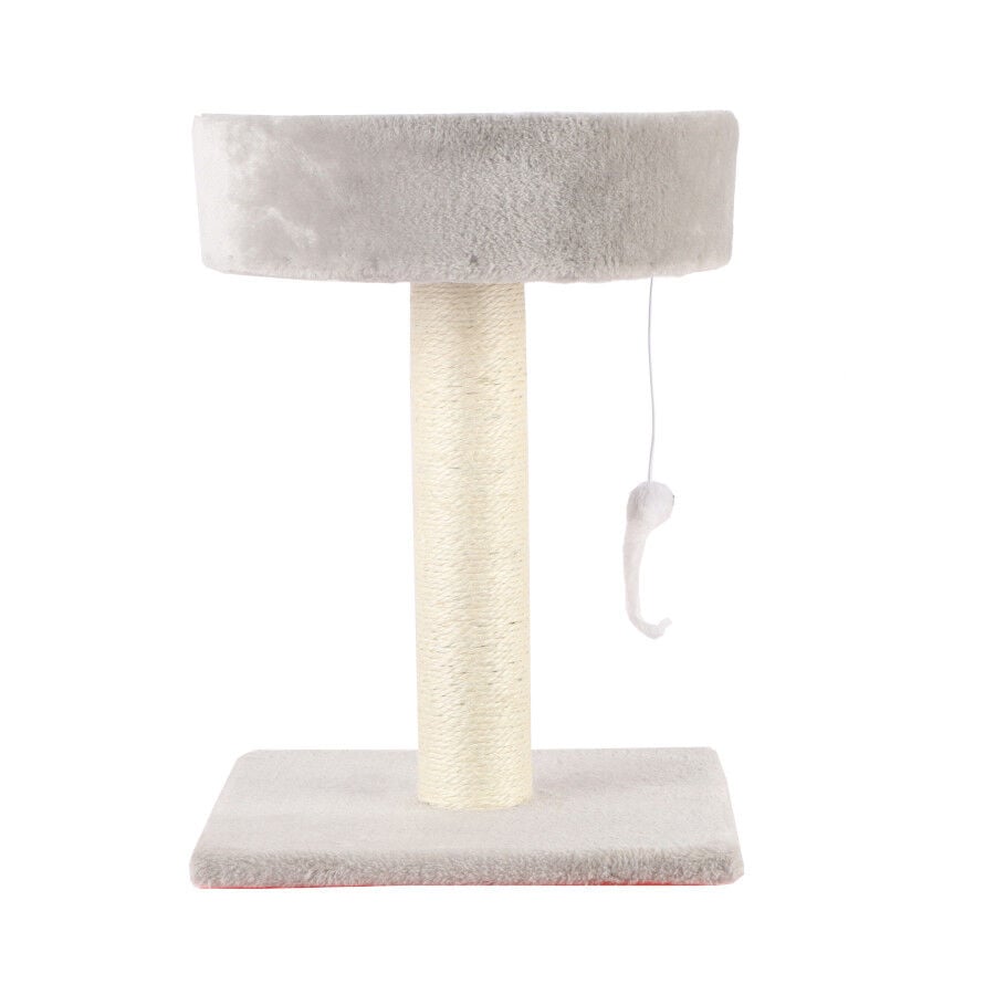 Leeby Tigrou rascador con cama y juguete gris para gatos thumbnail