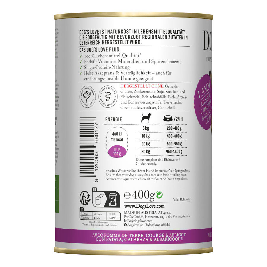 Dog&#039;s Love Adulto Cordero lata para perros thumbnail